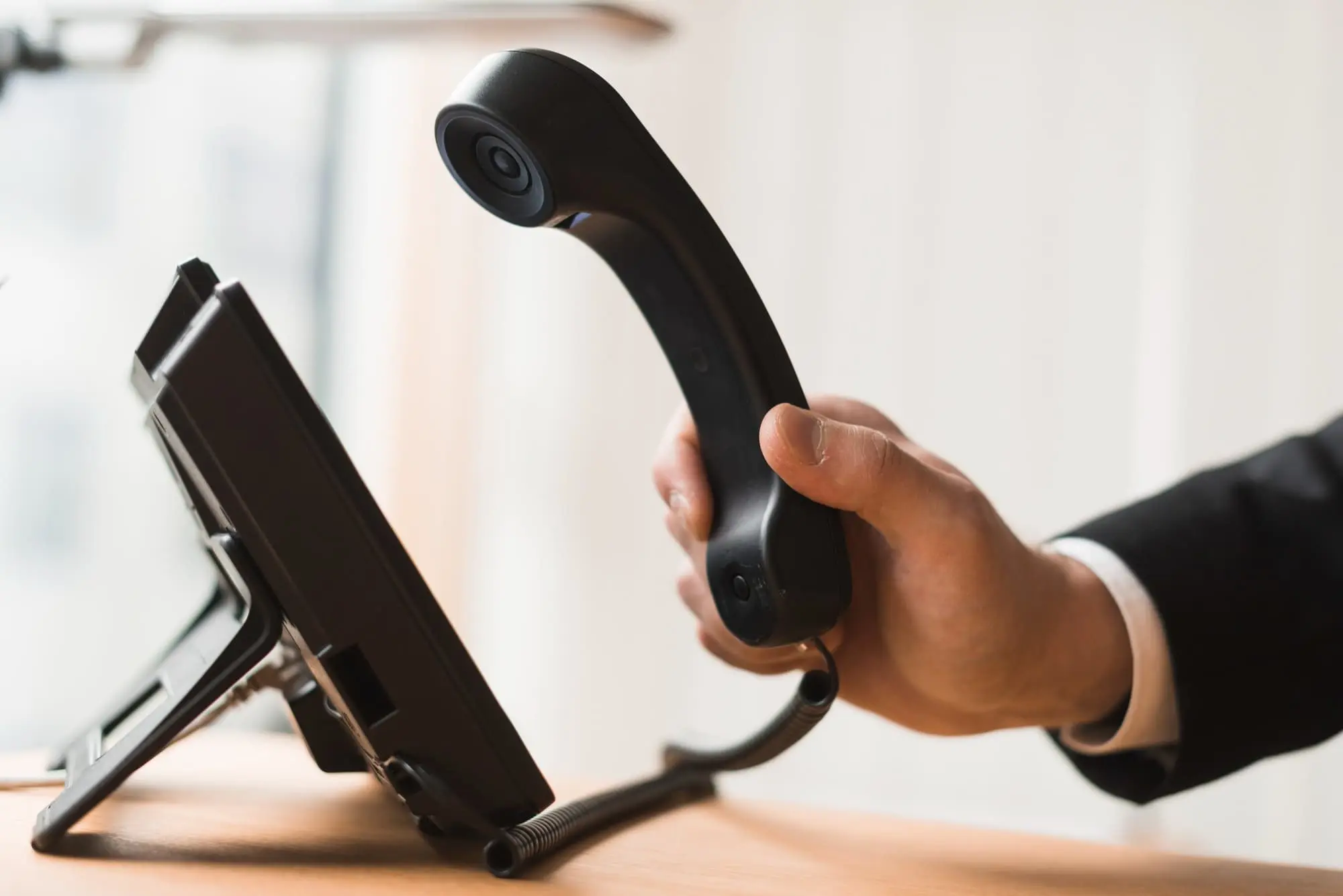 IP phone on an office desk
