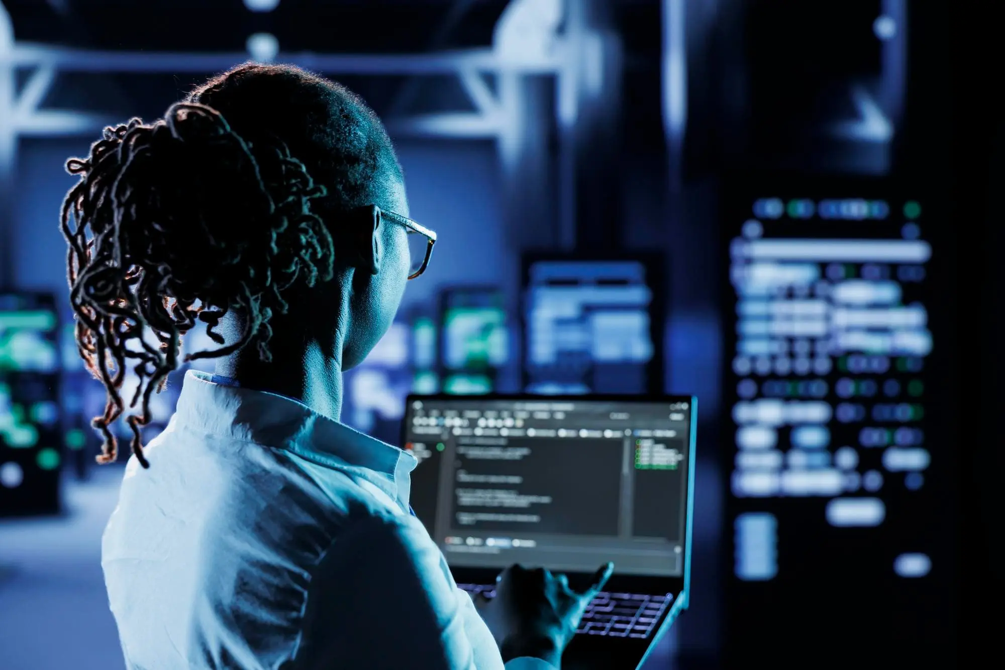 Network engineer working on infrastructure